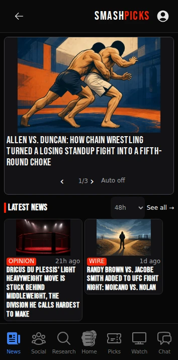 SmashPicks News screen